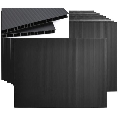 24 x 18 inch Corrugated Plastic Sheets – 10 Pack, Foam Poster Board, Durable & Waterproof Corrugated Plastic for Yard Signs,Outdoor,Open House, Birthday, DIY Projects, 4 MM, (Black) in Kuwait