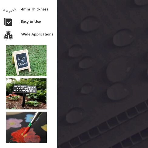 24 x 18 inch Corrugated Plastic Sheets – 10 Pack, Foam Poster Board, Durable & Waterproof Corrugated Plastic for Yard Signs,Outdoor,Open House, Birthday, DIY Projects, 4 MM, (Black) in Kuwait