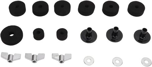 aqxreight Kit Non Slip Felt Pad Set Wing Nuts Stand Sleeves Cymbal Washers Replacement AccessoriesBlack Felt Pad Set Cymbal WashersCymbal Stand D Parts (Gray) in Saudi Arabia