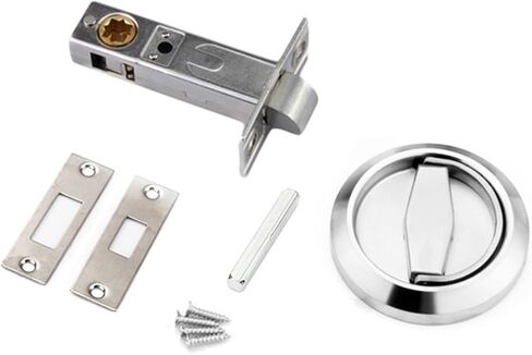 Wire Drawing Set Hidden Door Locks Stainless Steel Handle Kitchen Bedroom Invisible Pulls Mechanical Outdoor Lock for Fire Proof Hardware 1Pcs in Saudi Arabia