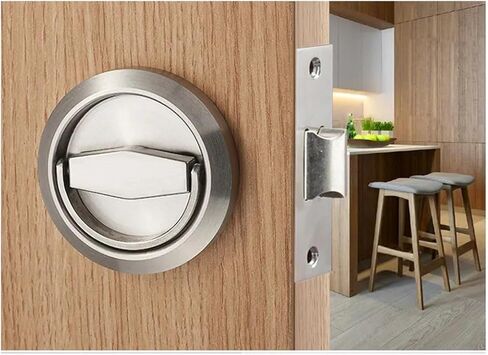 Wire Drawing Set Hidden Door Locks Stainless Steel Handle Kitchen Bedroom Invisible Pulls Mechanical Outdoor Lock for Fire Proof Hardware 1Pcs in Saudi Arabia