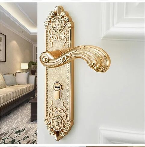 Gold 1Pcs Room Door Lock Handle Interior Door Knobs Lock Gate Lock in Saudi Arabia