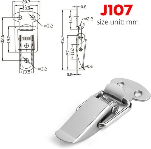5pcs J107 صناديق خزانة الأجهزة الربيع المحملة المزلاج الصلب تبديل الفولاذ الطري in Saudi Arabia