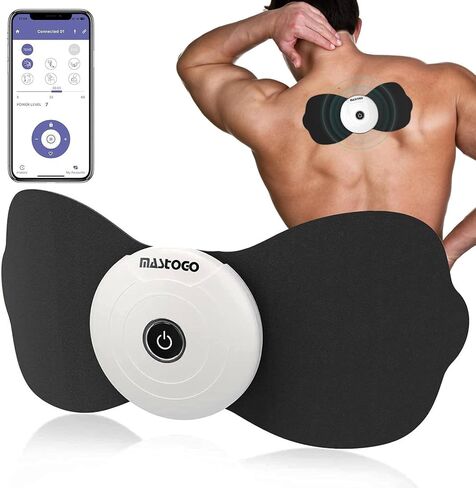 Wireless TENS & EMS Unit Back Pain Relief Massager - APP Controlled Bluetooth EMS Muscle Stimulator Machine for Back Shoulder Leg Neck Pain Relief (Black) in Saudi Arabia