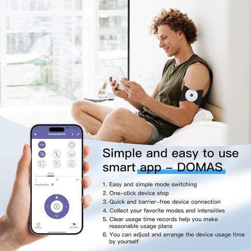 Wireless TENS & EMS Unit Back Pain Relief Massager - APP Controlled Bluetooth EMS Muscle Stimulator Machine for Back Shoulder Leg Neck Pain Relief (Black) in Saudi Arabia