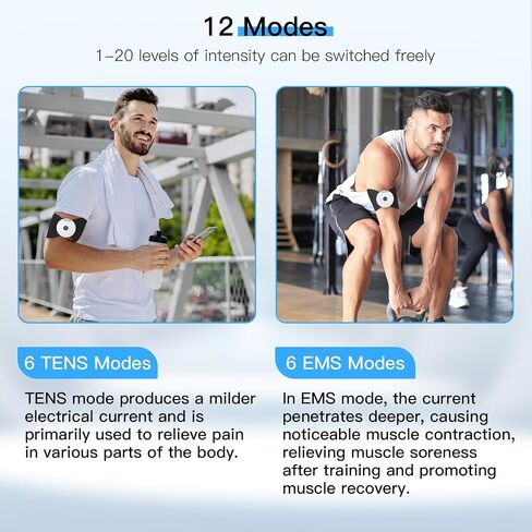 Wireless TENS & EMS Unit Back Pain Relief Massager - APP Controlled Bluetooth EMS Muscle Stimulator Machine for Back Shoulder Leg Neck Pain Relief (Black) in Saudi Arabia