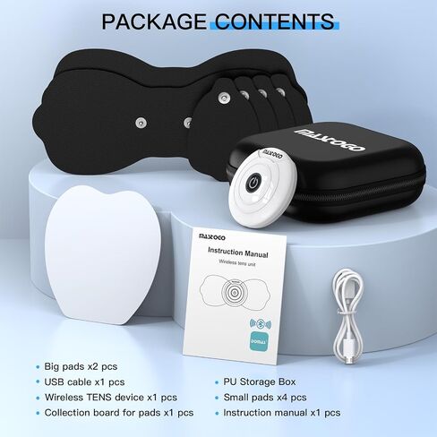 Wireless TENS & EMS Unit Back Pain Relief Massager - APP Controlled Bluetooth EMS Muscle Stimulator Machine for Back Shoulder Leg Neck Pain Relief (Black) in Saudi Arabia