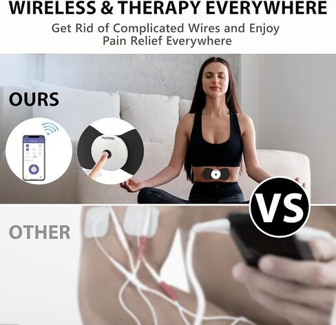 Wireless TENS & EMS Unit Back Pain Relief Massager - APP Controlled Bluetooth EMS Muscle Stimulator Machine for Back Shoulder Leg Neck Pain Relief (Black) in Saudi Arabia