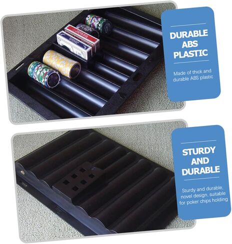 Toyvian Chip Tray Chip Poker Tresh Sray Chips Holder Poker Table Rack Sriding Tresent Rack Poker Chip حامل رقاقة البوكر in Kuwait