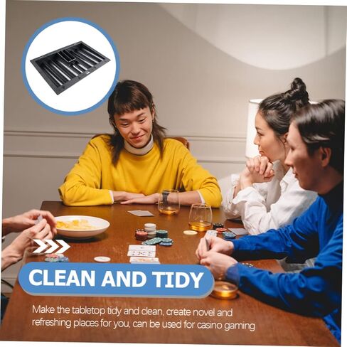 Toyvian Chip Tray Chip Poker Tresh Sray Chips Holder Poker Table Rack Sriding Tresent Rack Poker Chip حامل رقاقة البوكر in Kuwait
