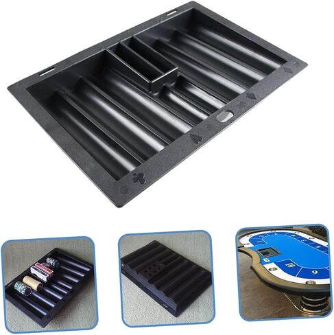 Toyvian Chip Tray Chip Poker Tresh Sray Chips Holder Poker Table Rack Sriding Tresent Rack Poker Chip حامل رقاقة البوكر in Kuwait
