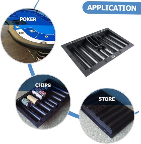 Toyvian Chip Tray Chip Poker Tresh Sray Chips Holder Poker Table Rack Sriding Tresent Rack Poker Chip حامل رقاقة البوكر in Kuwait