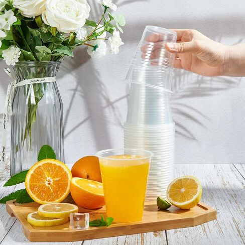 Lilymicky 300 Pack 12 oz Clear Plastic Cups, Cold Disposable Plastic Drinking Cups for Parties, Picnic, BBQ, Travel, and Events in Kuwait