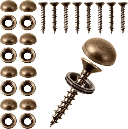 Brass Decorative Screws with Caps Decorative Wood Screw Covers Decoratives Cover Brass Mirror Fixing Screw Cover Fasteners Self-Tapping Upholstery Screws for Wood Furniture Cabinet, 8PCS 15mm in Saudi Arabia
