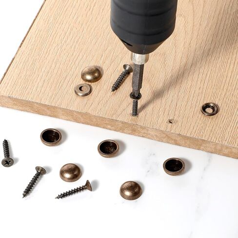 Brass Decorative Screws with Caps Decorative Wood Screw Covers Decoratives Cover Brass Mirror Fixing Screw Cover Fasteners Self-Tapping Upholstery Screws for Wood Furniture Cabinet, 8PCS 15mm in Saudi Arabia