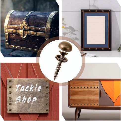 Brass Decorative Screws with Caps Decorative Wood Screw Covers Decoratives Cover Brass Mirror Fixing Screw Cover Fasteners Self-Tapping Upholstery Screws for Wood Furniture Cabinet, 8PCS 15mm in Saudi Arabia