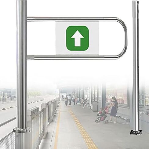 Automatic Rebound Swing Gate - Stainless Steel One-Way Door for Supermarkets, 90° Opening Safety Barrier, Manual Hand-Push Design for Secure Entrances in Saudi Arabia