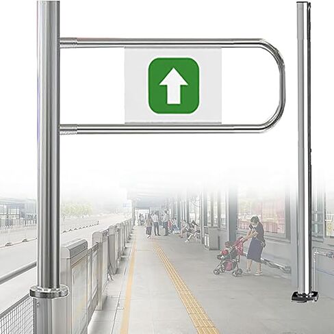 Automatic Rebound Swing Gate - Stainless Steel One-Way Door for Supermarkets, 90° Opening Safety Barrier, Manual Hand-Push Design for Secure Entrances in Saudi Arabia