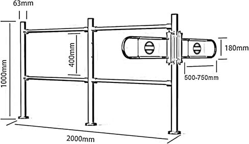 البوابة المتأرجحة لمحلات السوبر ماركت والمستشفيات ، باب الوصول اليدوي للمشاة ، استيراد حاجز سلامة التصدير مع العمود ، بوابة المدخل السوداء لمراكز التسوق والبارات (أ) in Kuwait