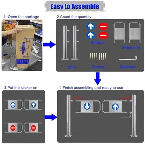 باب الخروج الأوتوماتيكي الأوتوماتيكي - بوابة مشاة آمنة لمحلات السوبر ماركت ومتاجر البيع بالتجزئة - حل دخول أنيق للمناطق المرتفعة ، 200 سم (78 3/4 ") in Kuwait