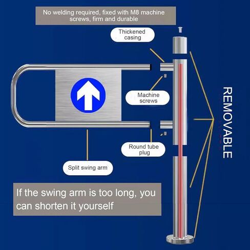 بوابة Safety Swing لمدخل السوبر ماركت ، حاجز معدني 90 درجة ، باب المشاة المحمّل بنابض للمستودعات ، المكتبة وبار المناظر الطبيعية الخلابة (يمين ، 85x97 سم/2.78 × 30 قدمًا) in Saudi Arabia