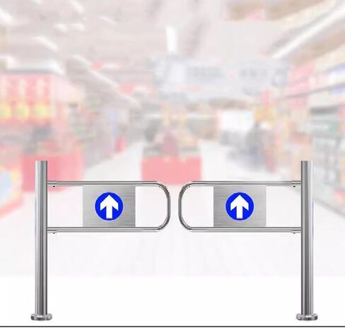 بوابة Safety Swing لمحلات السوبر ماركت-حاجز معدني محمّل بنابض مع فتحة 90 درجة ، باب أحادي الاتجاه للمكتبات والمتاجر ذات المناظر الخلابة (75x97 سم/2.46 × 3.18 قدم) in Kuwait