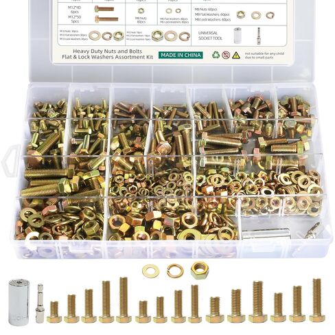 740 PCS Grade 8.8 M6 M8 M10 M12 Procs and Nuts Kit ، طقم تشويش ، مسامير متري من الصلب الشقوق in Saudi Arabia