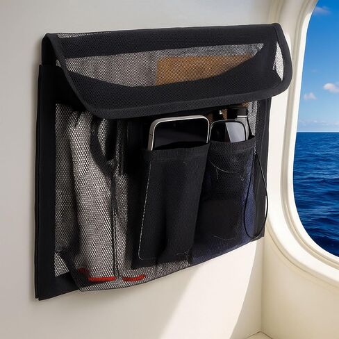 14" X 9.8" Boat Storage Bag with Secure Lid and 2 Open Pockets, Boat Storage Organizer with Strong Adhesive Backing, Perfect for Storing Gloves, Tools, Flashlights, Tackle, Gear in Saudi Arabia