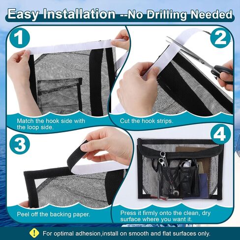 14" X 9.8" Boat Storage Bag with Secure Lid and 2 Open Pockets, Boat Storage Organizer with Strong Adhesive Backing, Perfect for Storing Gloves, Tools, Flashlights, Tackle, Gear in Saudi Arabia