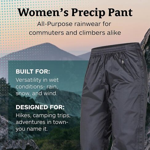MARMOT Women's PreCip Eco Full Zip Pant | Lightweight, Waterproof Pants for Women, Ideal for Hiking, Jogging, and Camping, 100% Recycled, Black, Small in Kuwait