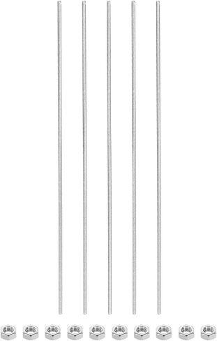MECCANIXITY 5Pack M3 x 200mm Fully Threaded Rod with 10 Pack Hex Nuts, 1.25mm Thread Pitch 304 Stainless Steel Right Hand Threaded Rods Bar Studs in Saudi Arabia