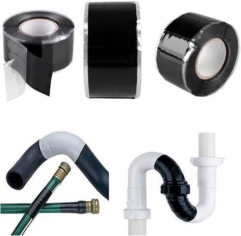 Aventik Edison Silicone Tape Selfing Selfing Telectiped Tape Bracking Brack Wirs Wrappip Epipe and Plumbing Fipe ، غير موصل ، يقاوم درجة الحرارة ، الرطوبة ، الغبار (أبيض) in Saudi Arabia