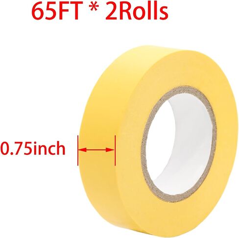 Yellow Colored Electrical Tape 2 Rolls – Waterproof & Heat Resistant Insulation Electric Tape for Wiring, Automotive, Repair & DIY Projects (0.75 Inch x 65 Ft Each) in Kuwait