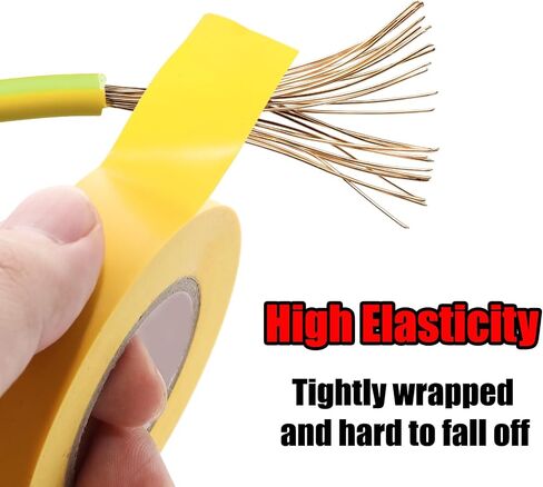 Yellow Colored Electrical Tape 2 Rolls – Waterproof & Heat Resistant Insulation Electric Tape for Wiring, Automotive, Repair & DIY Projects (0.75 Inch x 65 Ft Each) in Kuwait
