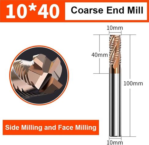 Vsharp Roughing End Mill 4-12mm 4 Flute CNC Router Bit Spiral Milling Bit TiCN Coating HRC 55 Solid Carbide Milling Cutter(4.0x10x50L) in Saudi Arabia