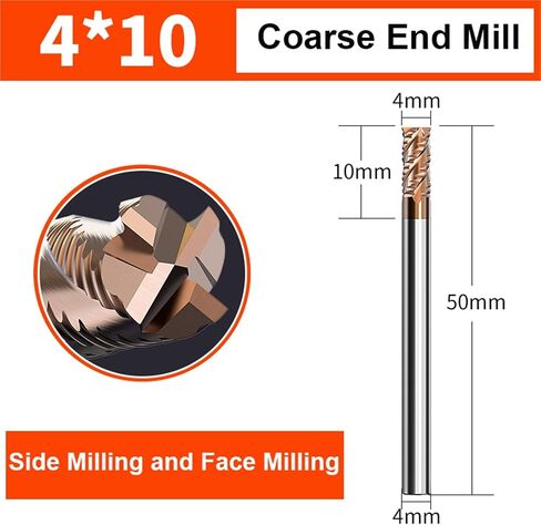 VSHARP الخشن الطاحونة الطاحونة 4-12mm 4 الناي CNC جهاز التوجيه بتات حلزوني بتات TICN CATING HRC 55 CARBIDE MILLING SOND (4.0X10X50L) in Kuwait