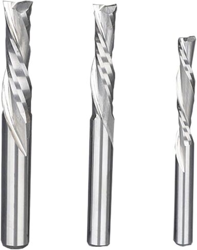 Vsharp 3.175 4 5 6mm Shank 2 Flute Left Spiral End Mill Tungsten Carbide Double Edge Down Cut Milling Cutter for Acrylic MDF PVC(3.175x3.175x22) in Saudi Arabia
