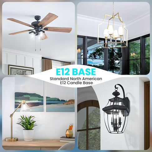 GGOYING LED Chandelier Light Bulbs 40W Equivalent, 500LM E12 Candle Base, 4W B11 Filament Candelabra Bulb Daylight White 5000K, Clear Glass Non-Dimmable, 5 Pack in Kuwait