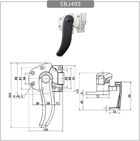 Stainless Steel Convex Door S-Type Rotating Sealed Handle Industrial Mechanical Cabinet Door Handle 1Pcs(L) in Saudi Arabia