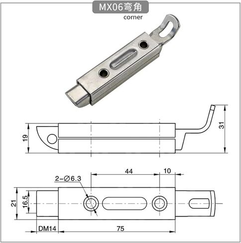 304 Stainless Steel Door Pin Door Lock Industrial Cabinet Door Pin Linkage Type 1Pcs(Straight Film) in Saudi Arabia
