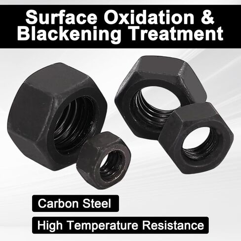 100 Hex Nuts Carbon Steel ، Locknuts ، Nut Oxide Hexagon ، خيوط صافية ، مناسبة لصناعة البناء ، الطاقة الجديدة ، البتروكيماويات ، بناء السفن ، إلخ (M6 ، M8 ، M10 ، M12) in Saudi Arabia