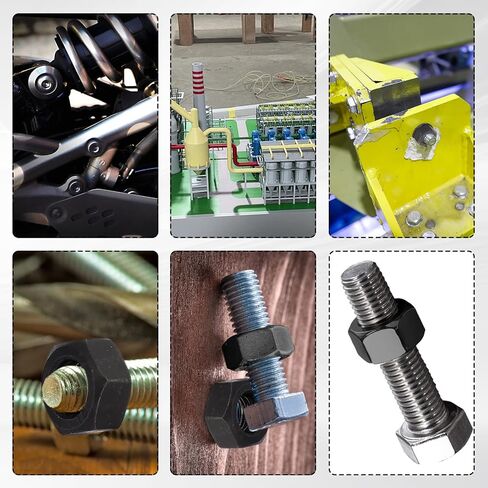 100 Hex Nuts Carbon Steel ، Locknuts ، Nut Oxide Hexagon ، خيوط صافية ، مناسبة لصناعة البناء ، الطاقة الجديدة ، البتروكيماويات ، بناء السفن ، إلخ (M6 ، M8 ، M10 ، M12) in Saudi Arabia