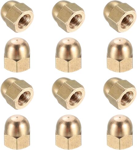 MECCANIXITY Acorn Hex Cap Nuts, M4x0.7mm Brass Dome Head Hex Decorative Cap Nuts for Screws Bolts Industrial Mechanical Electrical Equipment Repair Hardware(Gold Tone, Pack of 12) in Kuwait