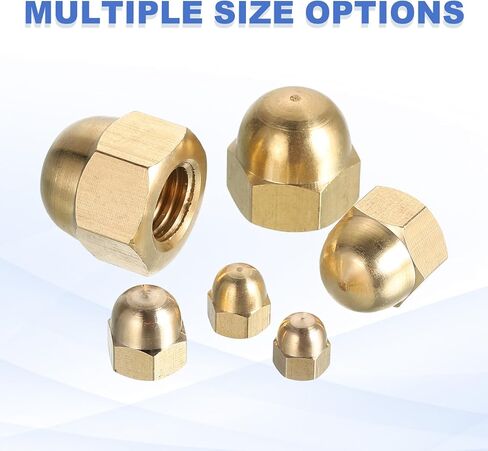 MECCANIXITY Acorn Hex Cap Nuts, M4x0.7mm Brass Dome Head Hex Decorative Cap Nuts for Screws Bolts Industrial Mechanical Electrical Equipment Repair Hardware(Gold Tone, Pack of 12) in Kuwait