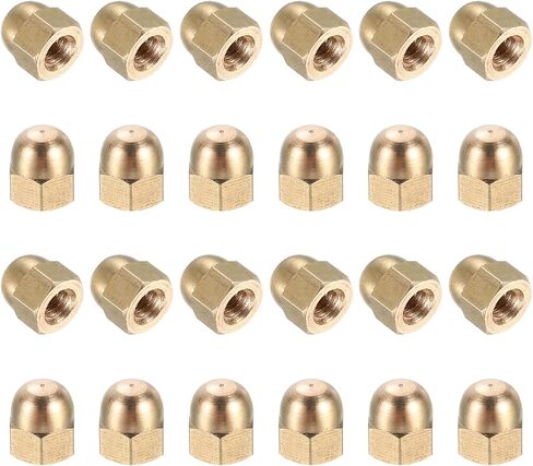 MECCANIXITY Acorn Hex Cap Nuts, M4x0.7mm Brass Dome Head Hex Decorative Cap Nuts for Screws Bolts Industrial Mechanical Electrical Equipment Repair Hardware(Gold Tone, Pack of 12) in Kuwait
