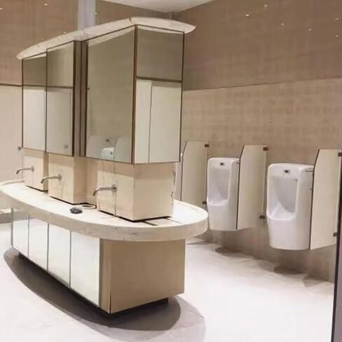 أقسام المرحاض ، شاشات الخصوصية المثبتة على الحائط ، أقسام مبولة ، أقسام المرحاض التجارية ، ألواح خشبية مضادة للانحناء ، متينة وموثوقة ، مناسبة للمدارس/التسوق in Kuwait