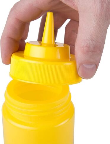 TrueCraftware-Set of 6 Squeeze Condiment Wide Mouth Dispensing Bottles 32 oz Clear- Plastic Squeeze Bottle For Sauces Spreads Ketchup Mustard Mayo Hot sauces and Olive oil in Saudi Arabia