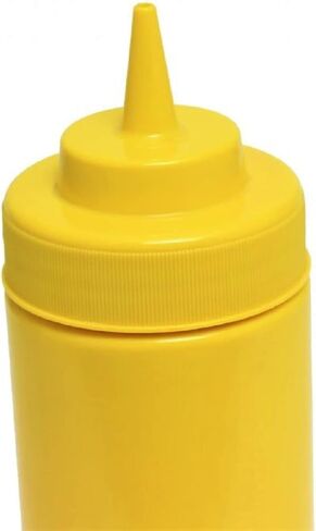 TrueCraftware-Set of 6 Squeeze Condiment Wide Mouth Dispensing Bottles 32 oz Clear- Plastic Squeeze Bottle For Sauces Spreads Ketchup Mustard Mayo Hot sauces and Olive oil in Saudi Arabia