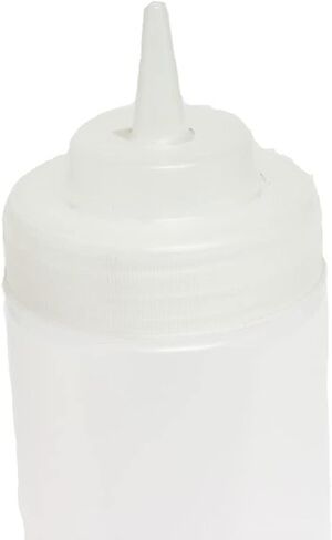 TrueCraftware-Set of 6 Squeeze Condiment Wide Mouth Dispensing Bottles 32 oz Clear- Plastic Squeeze Bottle For Sauces Spreads Ketchup Mustard Mayo Hot sauces and Olive oil in Saudi Arabia