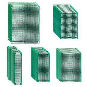 40 Pcs Double Sided PCB Board, 5 Sizes Green Circuit Board Prototype Kit for DIY Electronics Soldering Projects Universal in Saudi Arabia